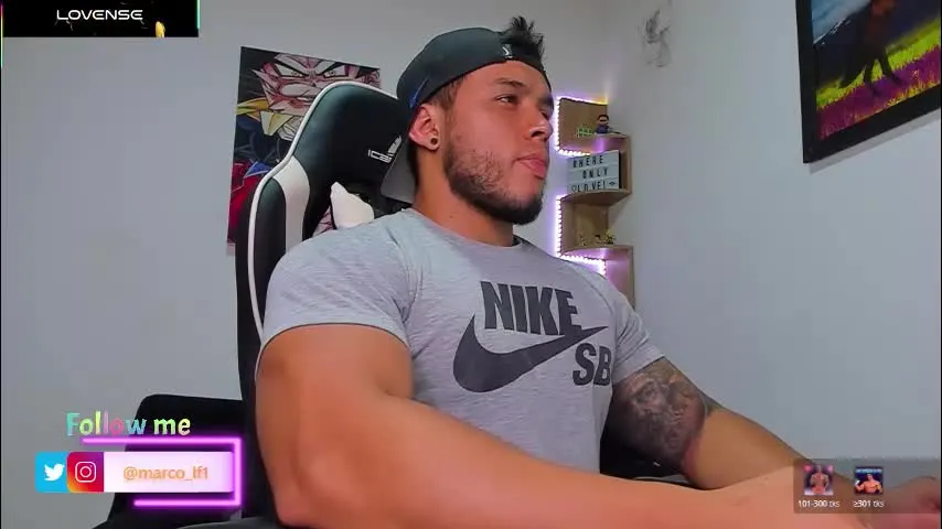 marco_diaz1 — GOAL: play nipples [35 tokens remaining] Welcome to my room! #muscle #bigcock #bigass #lovense #tortureass