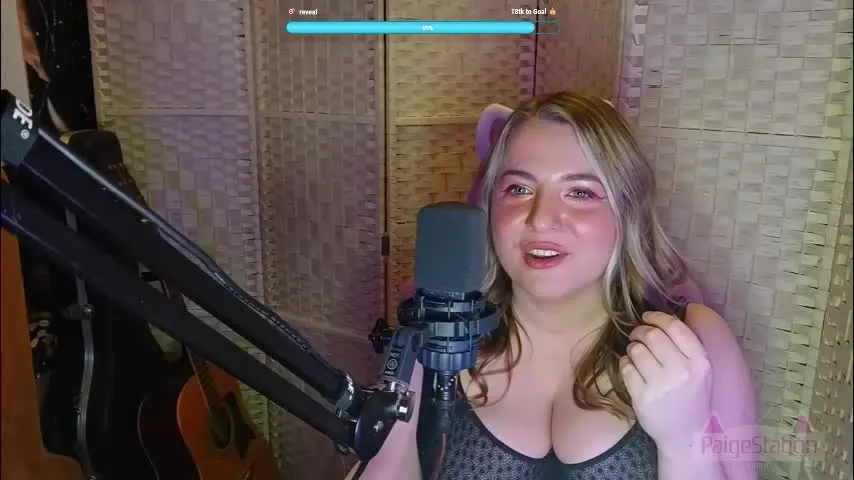 paigestation — Just popping in to say hey! It's nearly friday! Also new chair new hair! - Goal: 2 buttons/bra reveal [18 tokens left] #natural #bigboobs #tease #happynewyear #british